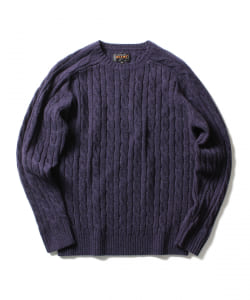 ▲BEAMS PLUS / ケーブルクルーニット 5ゲージ