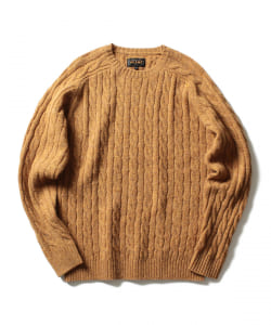 ▲BEAMS PLUS / ケーブルクルーニット 5ゲージ