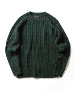▲BEAMS PLUS / ケーブルクルーニット 5ゲージ