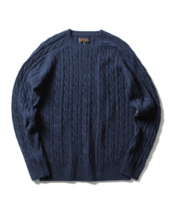 ▲BEAMS PLUS / ケーブルクルーニット 5ゲージ