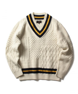 ▲BEAMS PLUS / クレイジーパターン クリケット ニット