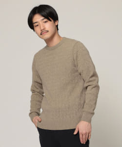 ▲BEAMS / カシミヤ ケーブル クルーネック ニット