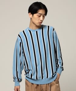 ▲BEAMS / レジメンタルストライプ クルーネック ニット