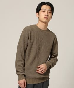 ▲BEAMS / リバー ワッフル クルーネック ニット