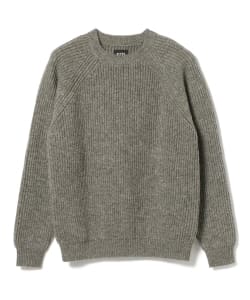 ▲BEAMS / アゼ編み クルーネック ニット