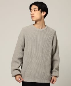 ▲BEAMS / ルーズ ワッフル クルーネック ニット