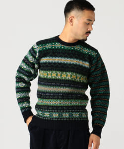 ▲Jamieson’s × BEAMS PLUS / 別注 マルチパターン クルー ニット