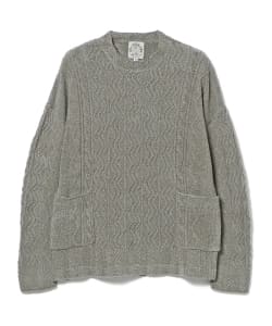 ▲GeoTrowark × BEAMS / 別注 変形 ケーブル ニット