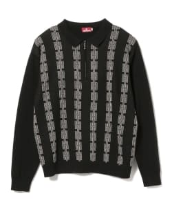 HELLRAZOR / Chain Half Zip Knit Sweater