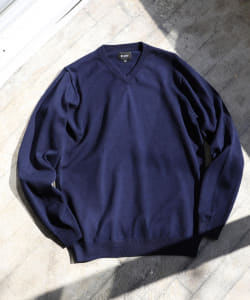 ▲BEAMS / アクリル コットン Vネック ニット