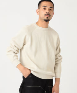 ▲BATONER / ハイカウント リブ クルーネック ニット