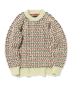 ▲BEAMS PLUS / ポップコーンパターン ニット クルーネック