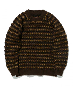 ▲BEAMS PLUS / ポップコーンパターン ニット クルーネック