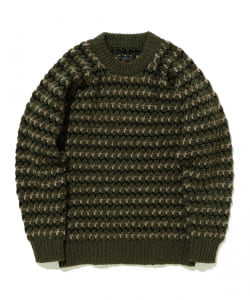 ▲BEAMS PLUS / ポップコーンパターン ニット クルーネック