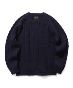 ▲BEAMS PLUS / 5ゲージ ケーブルクルーニット