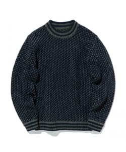 ▲BEAMS PLUS / バーズアイ クルーネック ニット
