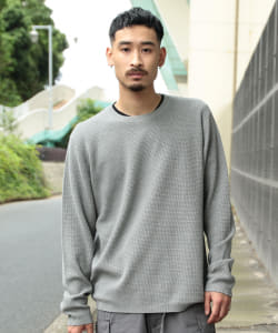 ▲BEAMS / ライト ワッフル クルーネック ニット