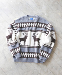 ▲BEAMS / ジャカード クルーネック ニット