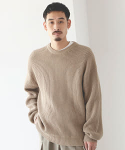 ▲BEAMS / 畔編み ルーズ クルーネック ニット
