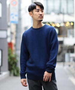 BEAMS / メッシュ ワッフル クルーニット