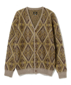 ▲NEEDLES / Mohair Cardigan Geometric Diamond