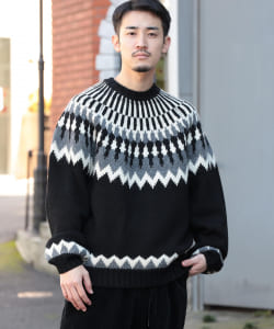 ▲BEAMS / 3ゲージ ルーズシルエット クルーネック