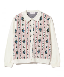 ▲TTT_MSW / Flower Jacquard Knit Cardigan