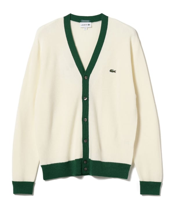 高品質セール【新品】LACOSTE　ネイビーカーディガン　3(日本サイズM) トップス