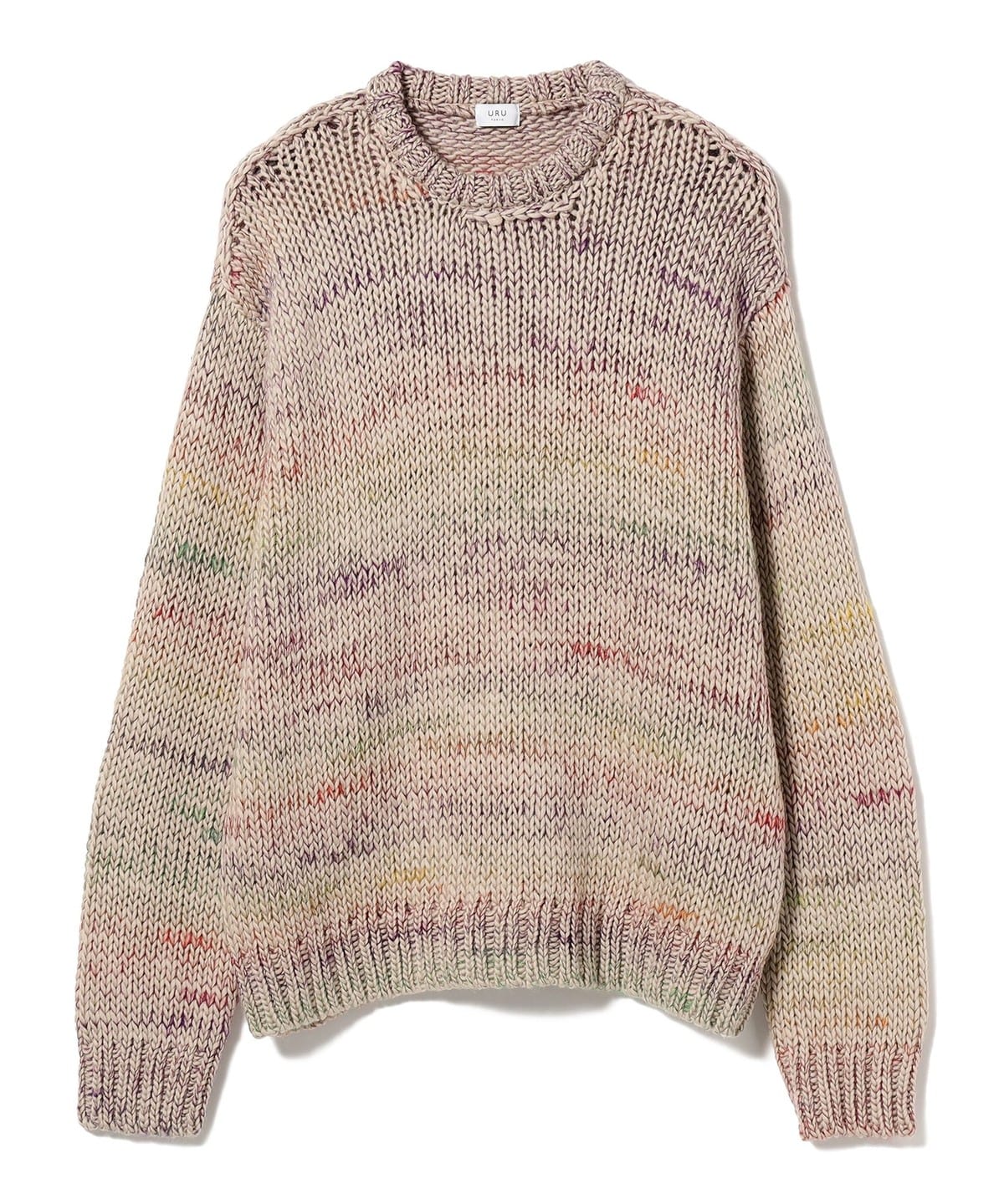 BEAMS URU / Mix Crew Neck Knit (tops knits/ BEAMS) mail order | BEAMS