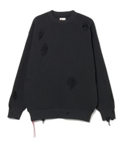 ▲BEAMS JAPAN / 7ゲージ 畦編み クルーネックニット