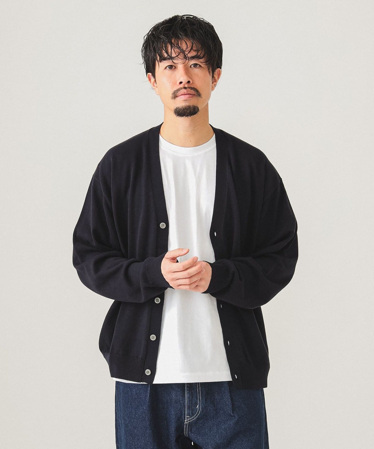 リラックス ソリッド カーディガン トップス MEN D/NAVY S リラックス ソリッド カーディガン トップス MEN D/NAVY S
