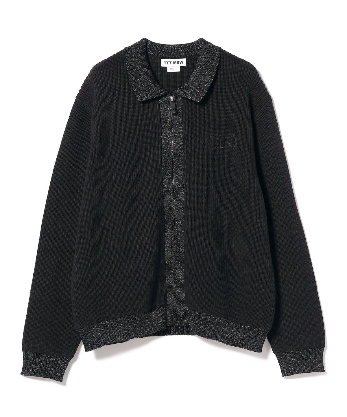 TTTMSW 24SS Lame zip up cardigan (BLACK)suga