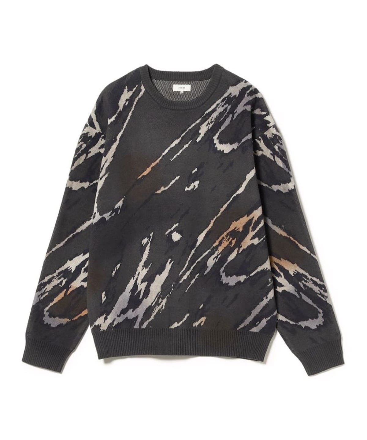 デジタルマーブル フェード クルーネックニット トップス MEN PURPLE S デジタルマーブル フェード クルーネックニット トップス MEN PURPLE S