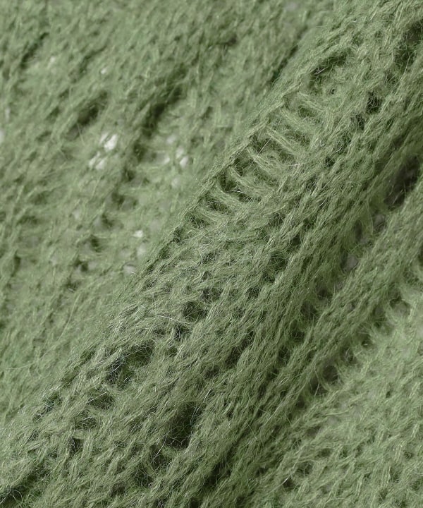 BEAMS 3 gauge crochet crew neck knit (tops BEAMS knitwear