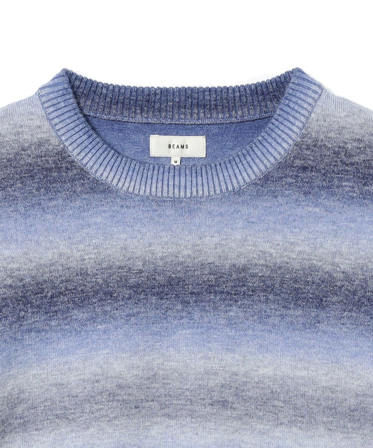 BEAMS (BEAMS) faded border crew neck knit (tops, knitwear