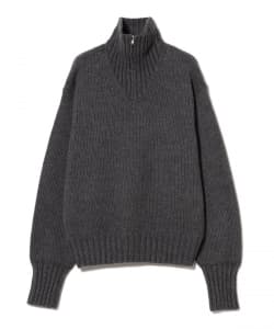 ▲AURALEE / WOOL SOFT CORD KNIT HALF ZIP P/O