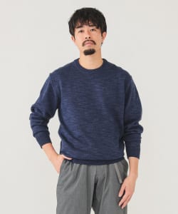 9ゲージ カラースラブ クルーネックニット