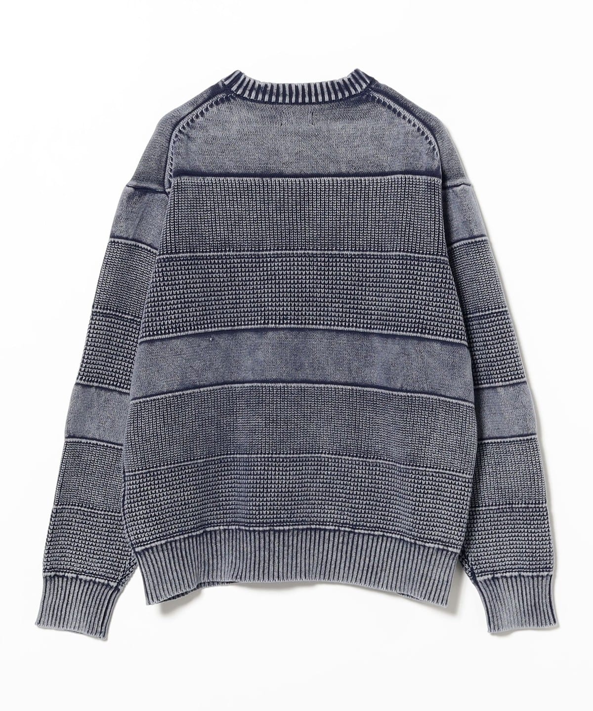 BEAMS F コットン クルーネックニット 44 BEAMS（ビームス）ワイドフィット フェード コットン クルーネック