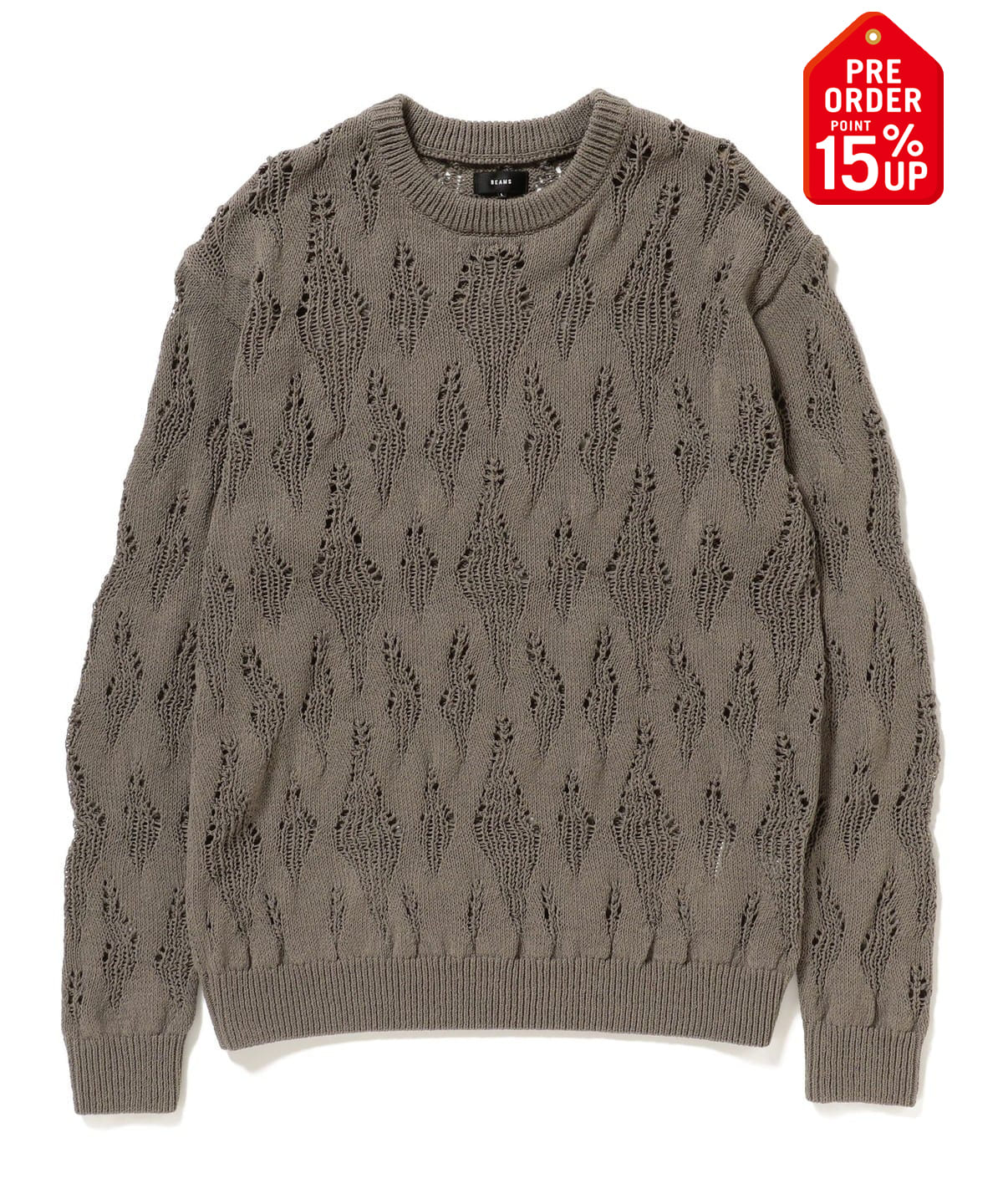 【+15%ポイントUP】3ゲージ クルーネック ニット トップス MEN GREY S 【+15%ポイントUP】3ゲージ クルーネック ニット トップス MEN GREY S