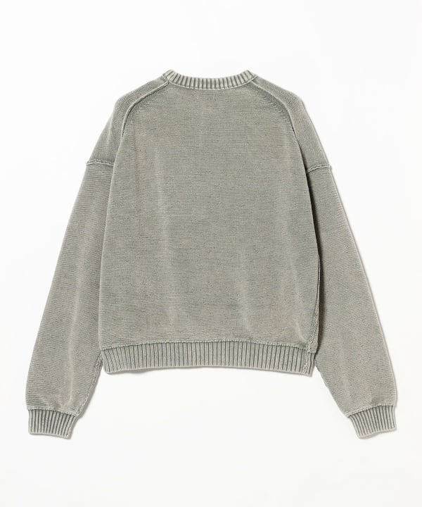 BeamsGolf フード付きセーター グレー BEAMS（ビームス）7ゲージ フェード クルーネック ニット（トップス