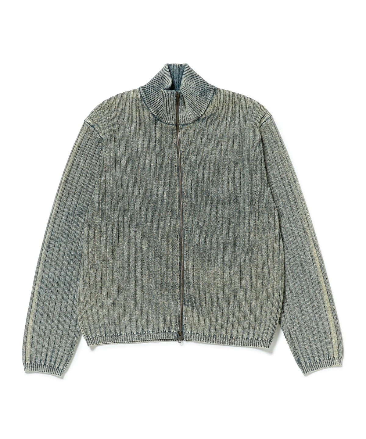 フェード スタンド フルジップ ニット トップス MEN NAVY S フェード スタンド フルジップ ニット トップス MEN NAVY S