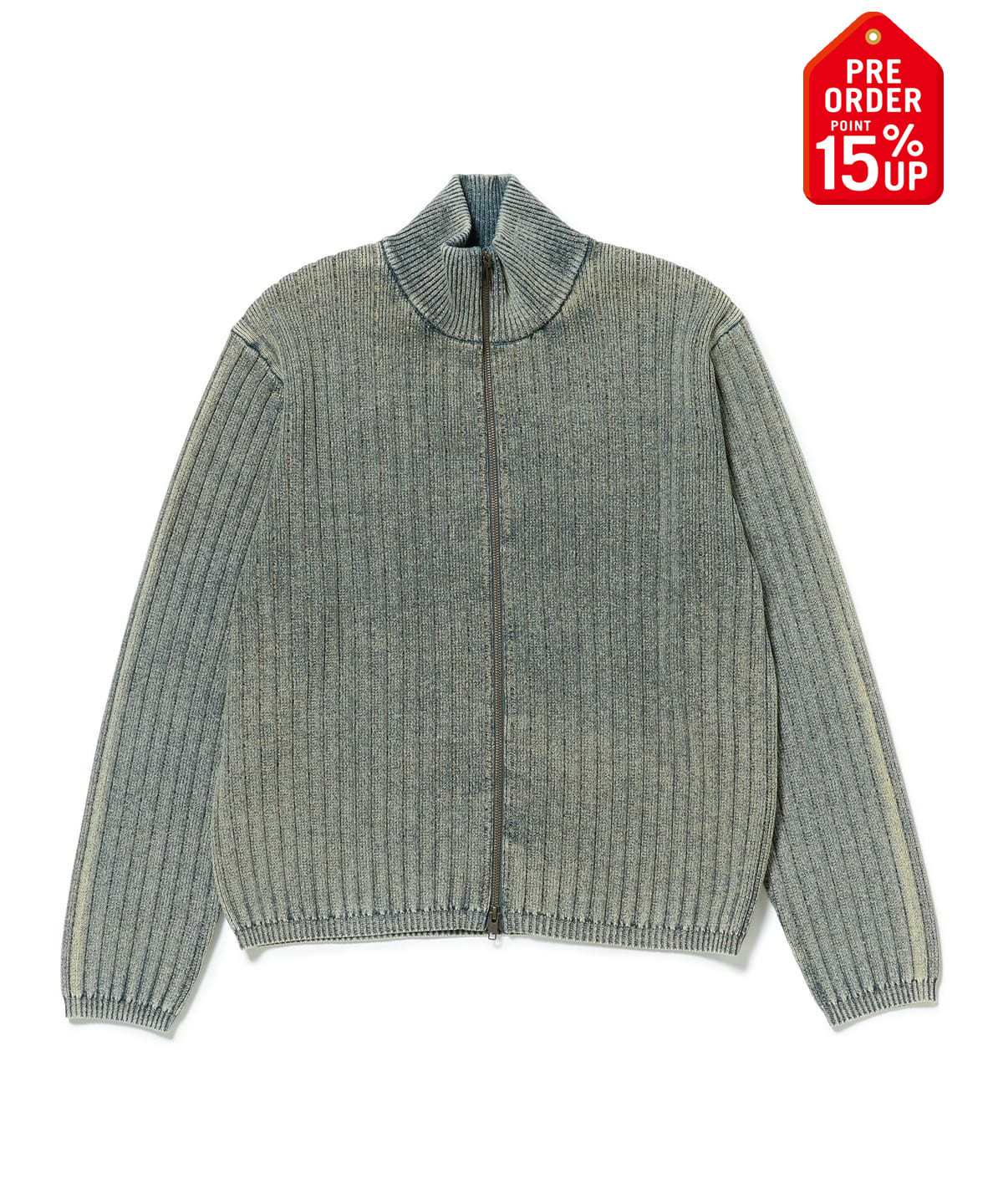 【+15%ポイントUP】フェード スタンド フルジップ ニット トップス MEN NAVY S 【+15%ポイントUP】フェード スタンド フルジップ ニット トップス MEN NAVY S