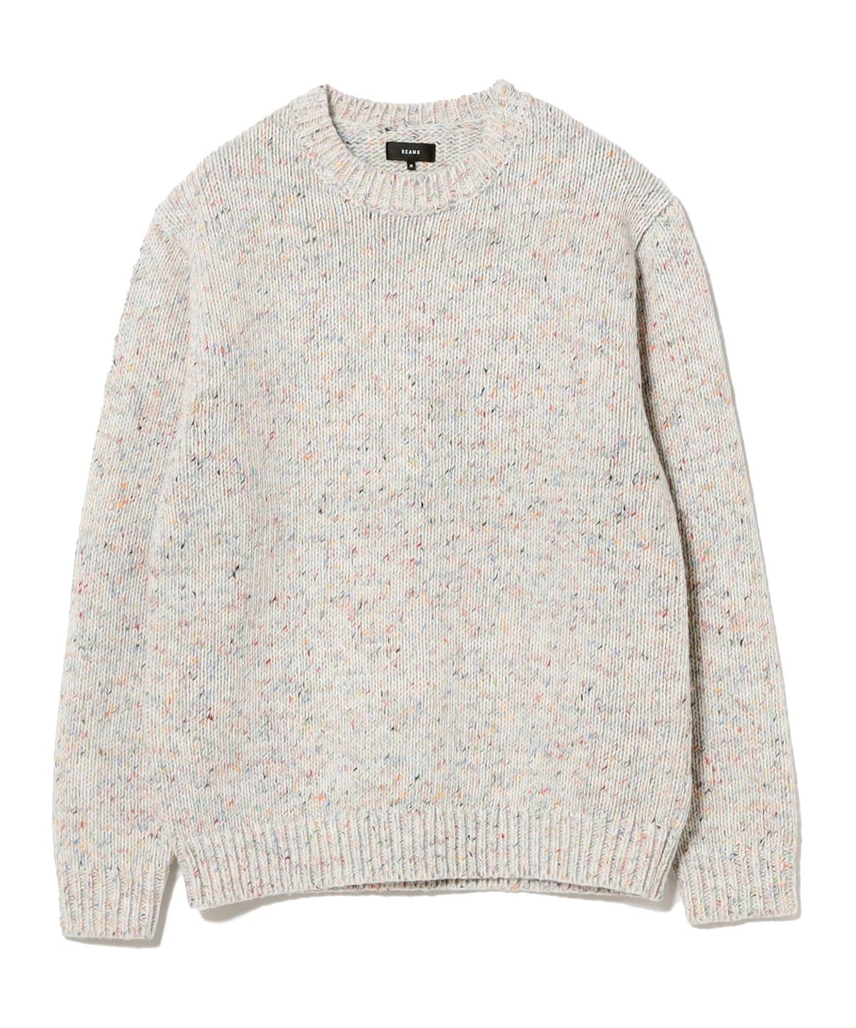 3ゲージ カラーネップ クルーネック ニット トップス MEN NATURAL L 3ゲージ カラーネップ クルーネック ニット トップス MEN NATURAL L