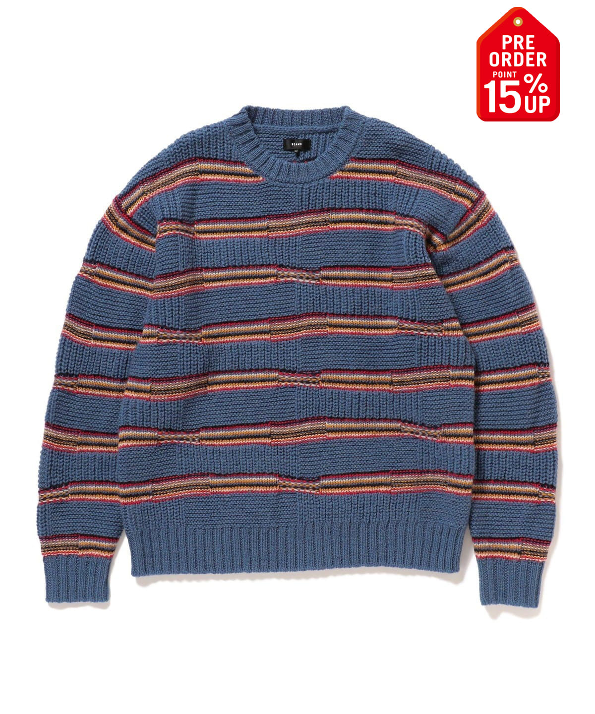 【+15%ポイントUP】3ゲージ リンクス マルチボーダー クルーネック ニット トップス MEN SLATE S 【+15%ポイントUP】3ゲージ リンクス マルチボーダー クルーネック ニット トップス MEN SLATE S