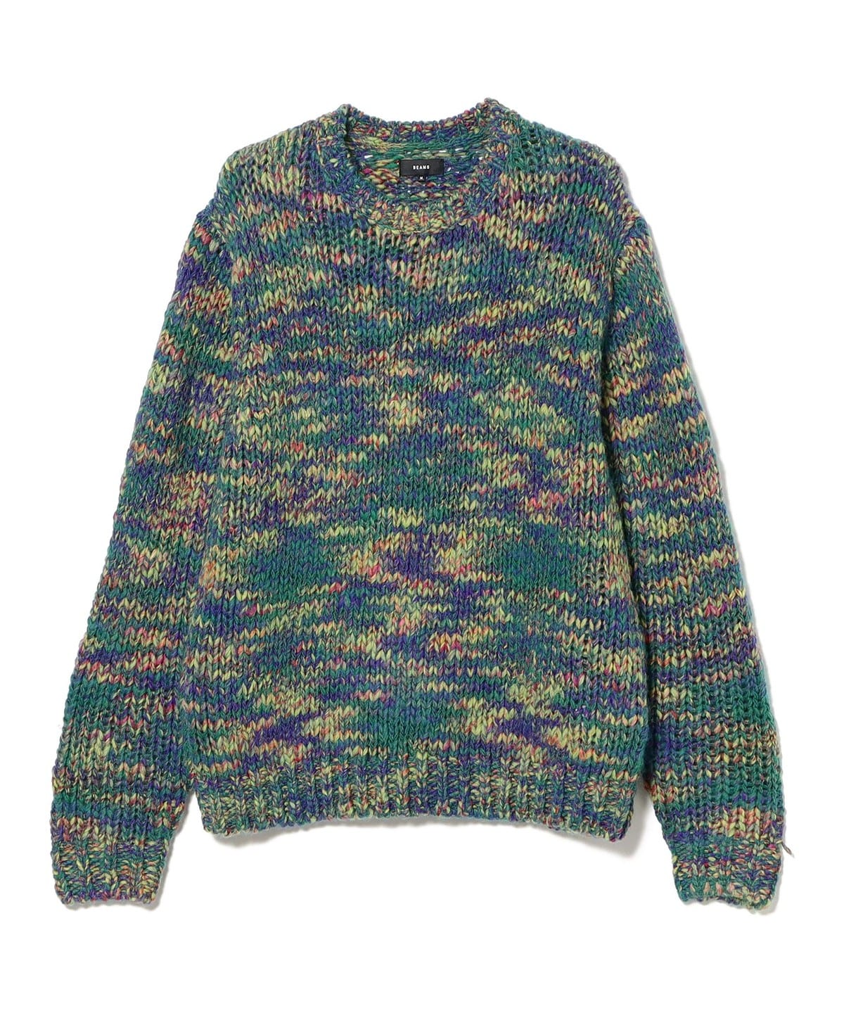 1.5ゲージ マルチ バルキー ニット トップス MEN GREEN M 1.5ゲージ マルチ バルキー ニット トップス MEN GREEN M