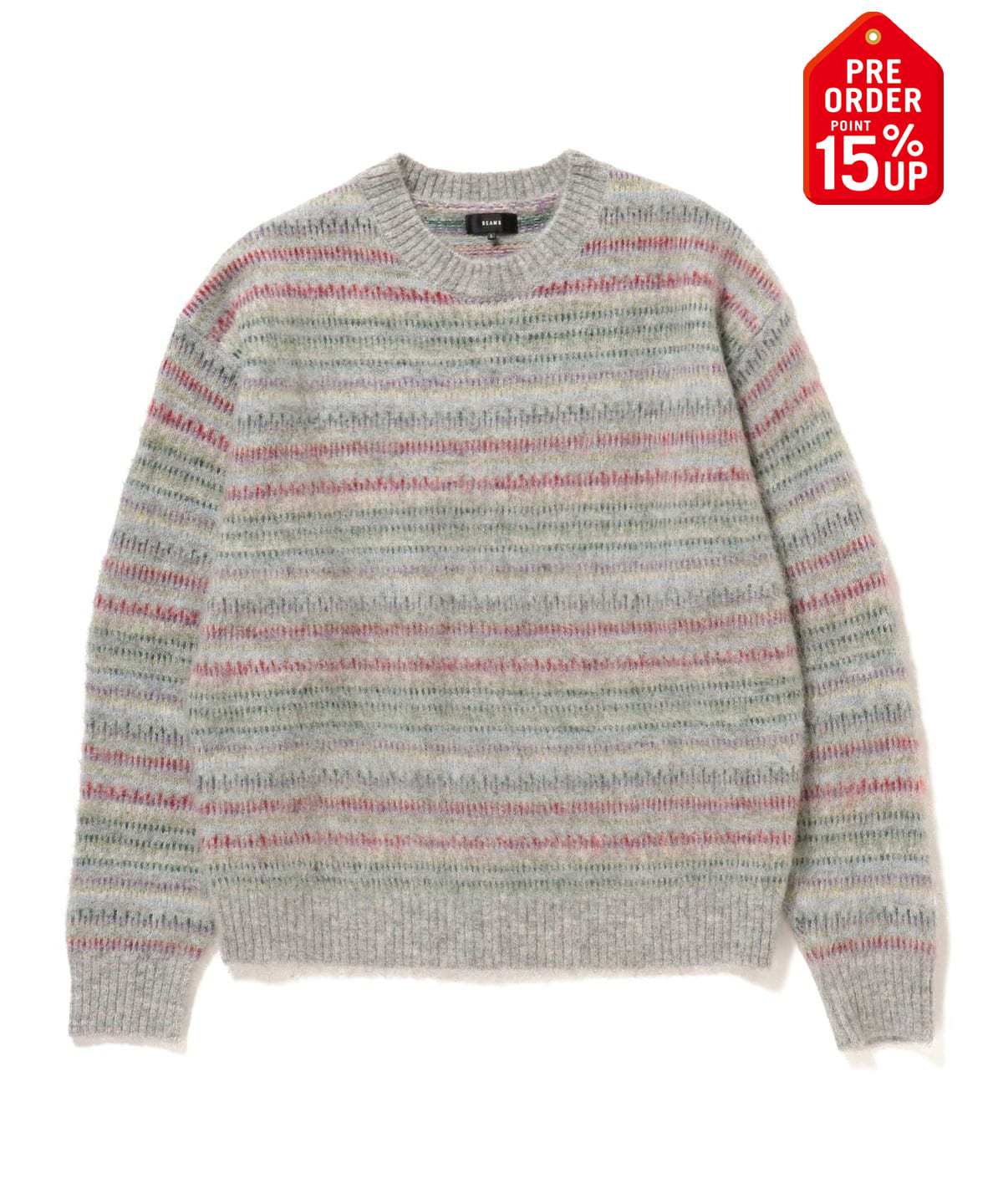【+15%ポイントUP】5ゲージ マルチジャガード シャギーニット トップス MEN GREY S 【+15%ポイントUP】5ゲージ マルチジャガード シャギーニット トップス MEN GREY S