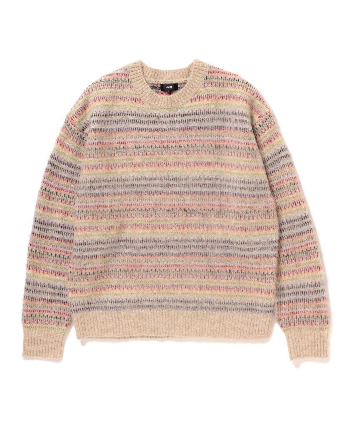 5ゲージ マルチジャガード シャギーニット トップス MEN BEIGE XL 5ゲージ マルチジャガード シャギーニット トップス MEN BEIGE XL