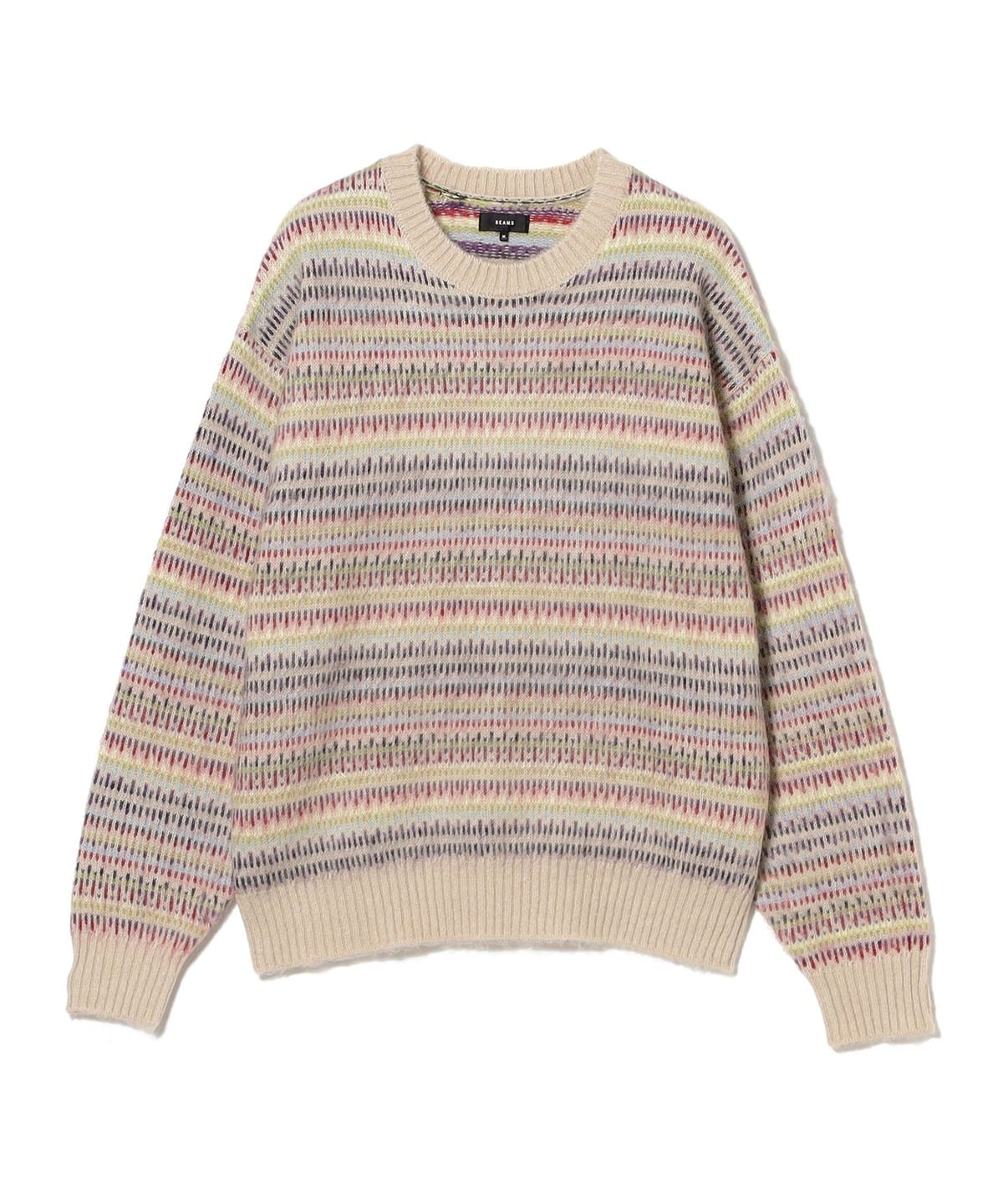 BEAMS+ ストライプ シャギーニット BEAMS（ビームス）5ゲージ マルチジャガード シャギーニット（トップス