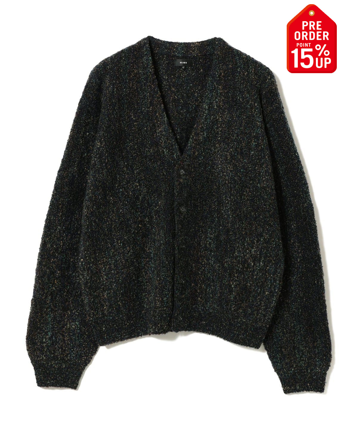 【+15%ポイントUP】5ゲージ ブークレ カーディガン トップス MEN GREEN L 【+15%ポイントUP】5ゲージ ブークレ カーディガン トップス MEN GREEN L