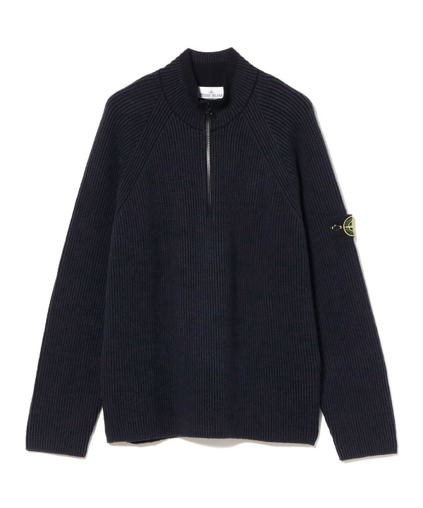STONE ISLAND / Rib Half-Zip Knit